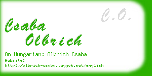 csaba olbrich business card